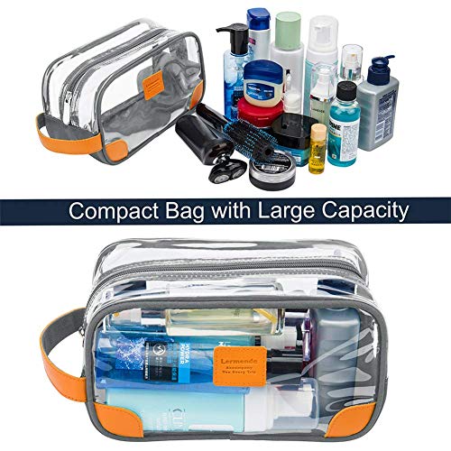 Lermende Clear Travel Toiletry Bag for Men, Waterproof Dopp Kit Organizer