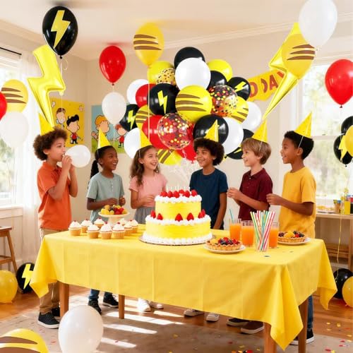 39-Piece Cartoon Themed Balloon Kit - Red, Black & Yellow