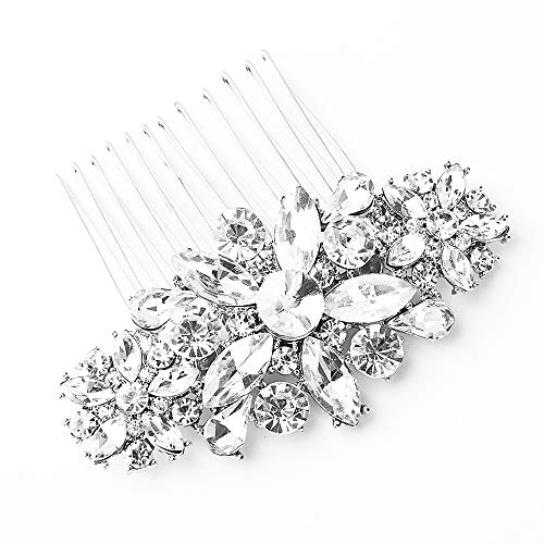 Elegant Crystal Bridal Hair Comb with Rhinestones - Wedding Side Hair Accessory