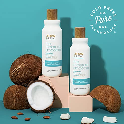 RAW SUGAR Moisture Smoothie Coconut & Almond Milk Shampoo 18oz - Hydrating Hair Care