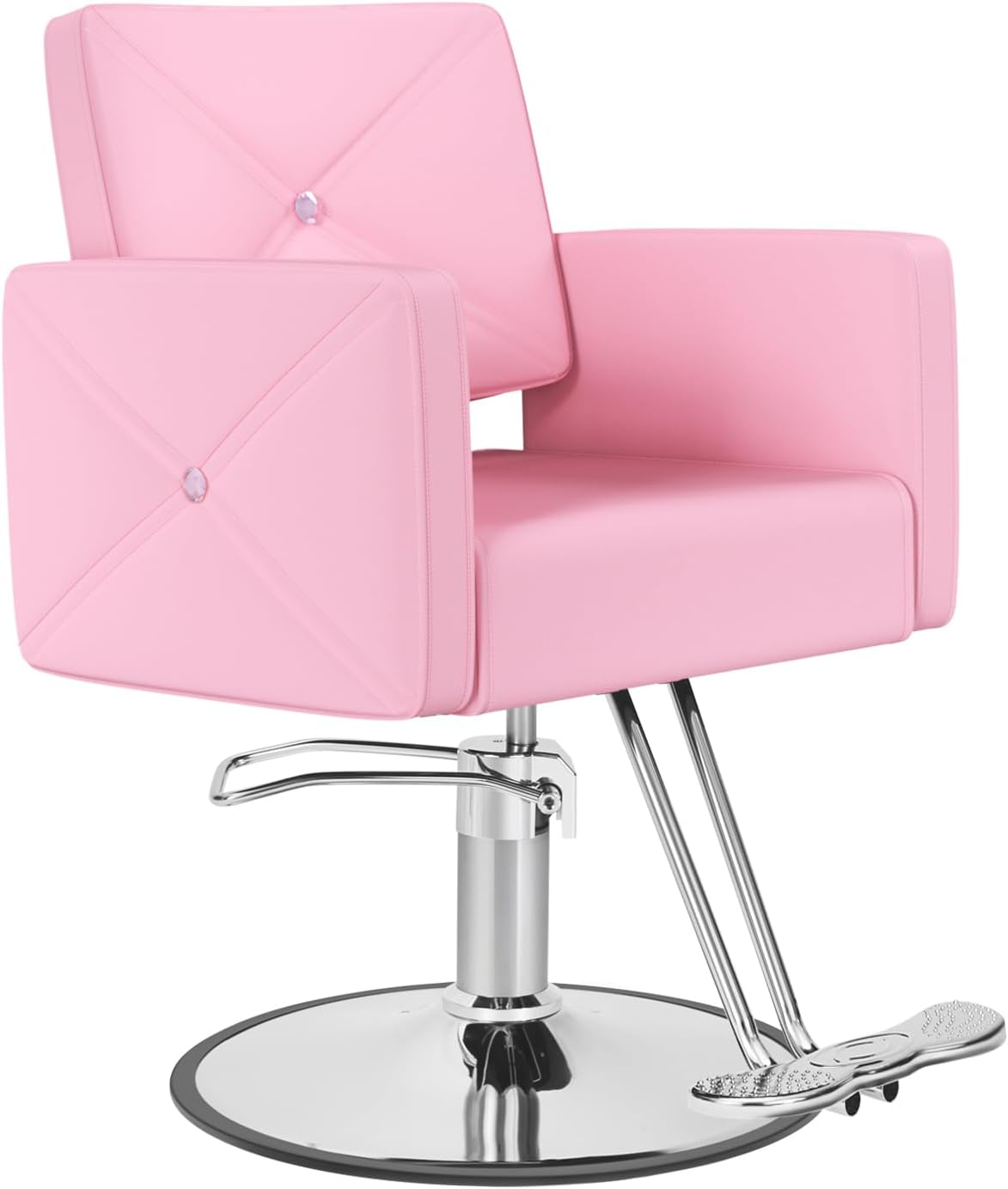 Reclining Salon Barber Chair - 360° Swivel, Adjustable Height, Heavy Duty Hydraulic | Matte Black