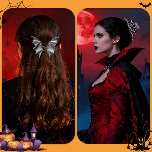 Gothic Metal Spider Claw Hair Clips Set - Spooky Halloween Hair Accessories for Women & Girls