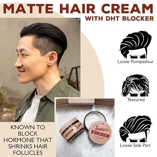 Suavecito Matte Hair Cream - DHT Blocker for Thicker, Fuller Hair