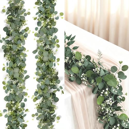 Artificial Eucalyptus Garland - 2 Pack for Wedding & Home Decor
