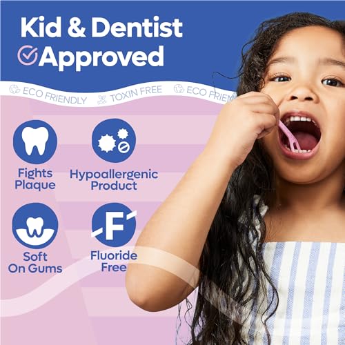 SmartLifeco Kids Floss Picks Pack of 300 Unflavored, Eco-Friendly Straw Wheat Dental Floss for Toddler Teeth, PFA & Fluoride Free, No Shred Thread