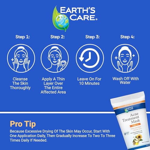Earth's Care Acne Treatment Mask - 5% Sulfur, 2.5 OZ Tube