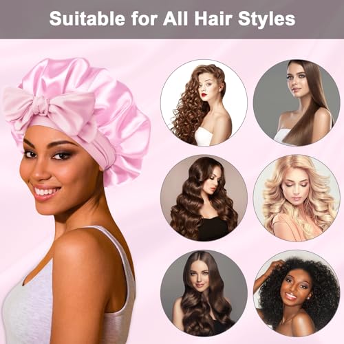 Extra Large Satin Silk Hair Bonnets for Sleeping - 2 Pack