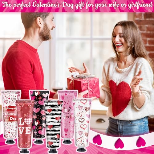 Loopeer Valentine's Day Gift Set - 6 Sets of Hand Cream & Lip Balm Bulk