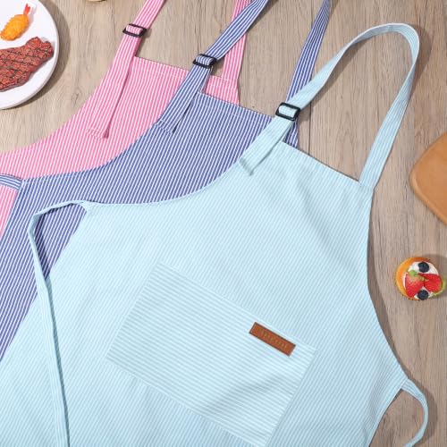 Adjustable Kids Cooking Apron Set - 3 Pack with Pockets
