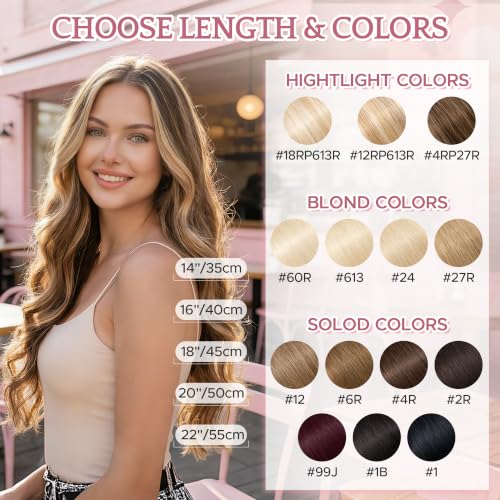 SEGO 14 Inch Real Human Hair U Tip Hair Extensions #18P613