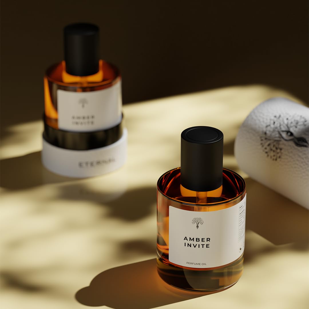 Eternal perfume oils Amber Invite Perfumes for women Alcohol Free Womens Perfume Long Lasting Eau De Parfum 1.69 FL Oz with 1 FL Oz Designer Perfume (Pack of 2)