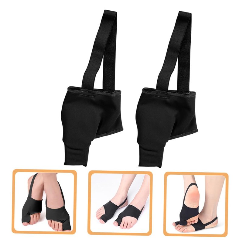 Vaguelly 2pcs Hallux Valgus Correcting Tool Toe Straightener Bunion Splint Brace for Home Use Thumb Valgus Corrector Black M