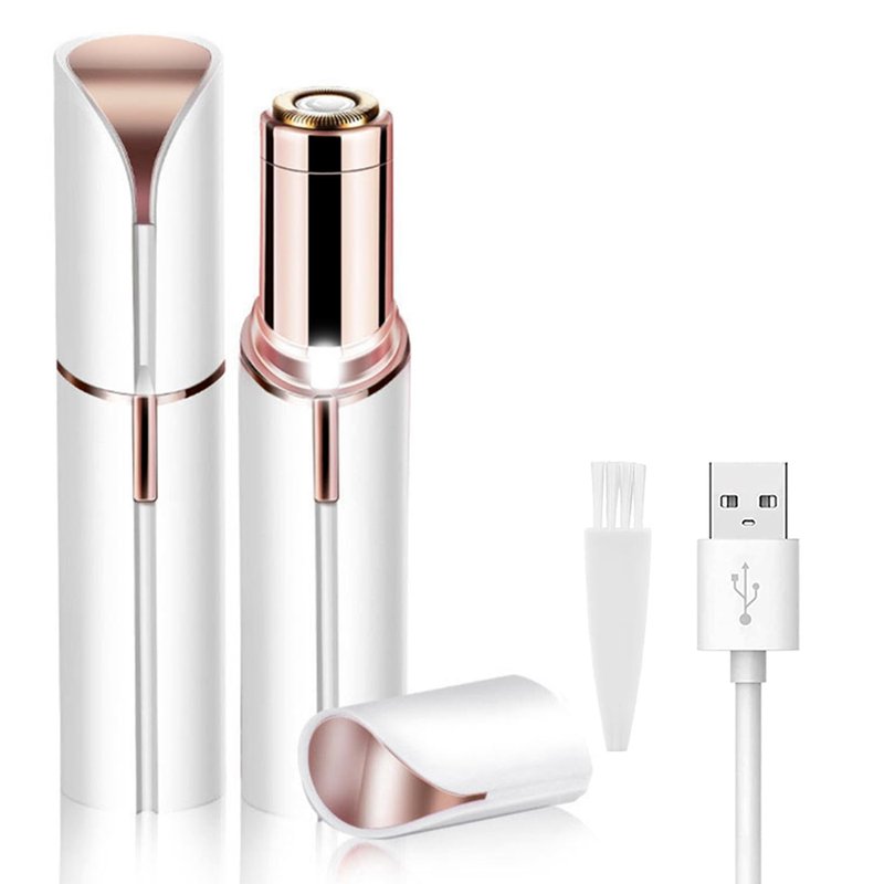 LAIKME Facial Hair Removal for Women, Mini Hair Remover, Electric Razor Shaver Portable Bikini Epilator for Lips, Chin, Armpit, Peach Fuzz, Fingers, Neck, Cheek and USB Rechargeable (White)
