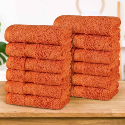 12-Piece Sandstone Cotton Face Towel Set - Ultra-Plush & Highly Absorbent
