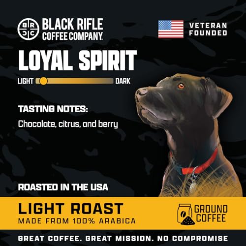 Black Rifle Coffee Loyal Spirit Light Roast Ground Coffee 12 oz | 100% Arabica, Bright Citrus & Berry Flavor