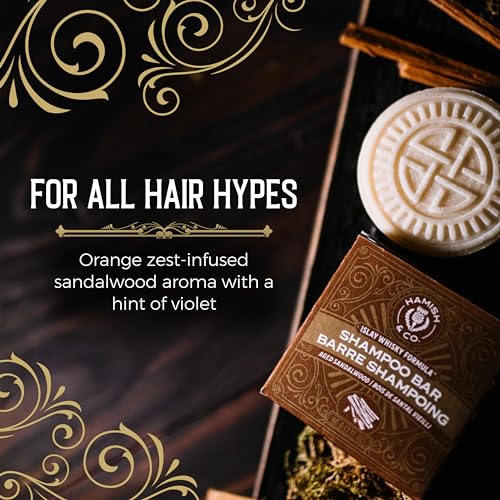 Viori Hamish & Co. Whisky-Infused Shampoo Bar for Men - Aged Sandalwood