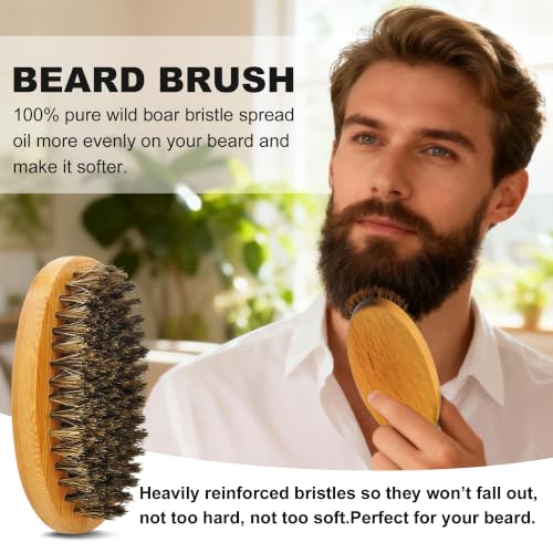 Men's Beard Care Kit with Oil, Balm, Comb, Scissors & E-Book