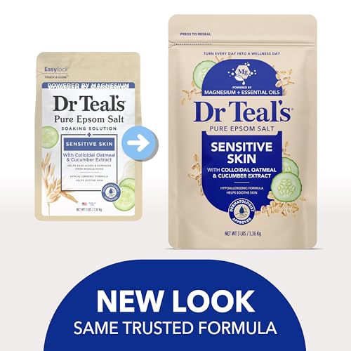 Dr Teal's Epsom Salt Magnesium Soak for Sensitive Skin, 3 lbs