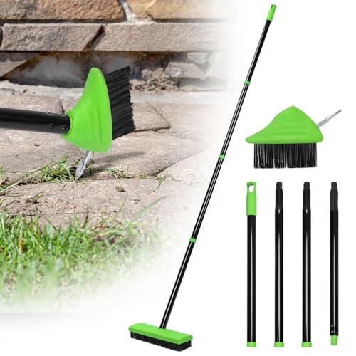 3-in-1 Long Handle Deck Brush for Weeding & Moss Removal