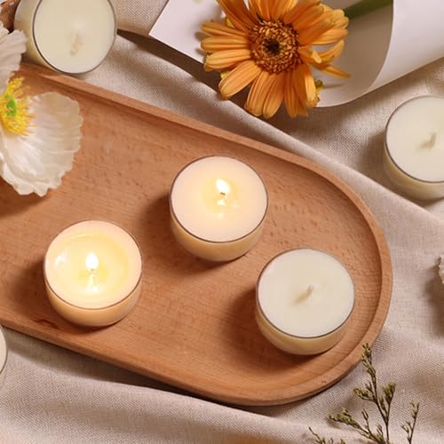 25-Pack Soy Tealight Candles - 6 Hour Clean Burn, Unscented