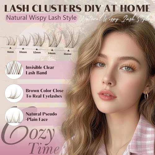 Brown Lash Clusters Natural Wispy Fake Eyelashes - Cozy 06 | JMS&JMS