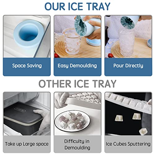 Achouray Silicone Ice Cube Molds - 60 Mini Cylinder Ice Trays