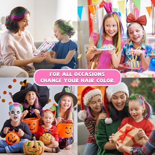 IIIMEIDU 12-Color Washable Temporary Hair Chalk Set for Kids & Teens