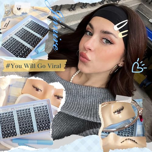 JIMIRE Manga Lash Clusters Kit - 150Pcs Wispy Anime Eyelash Extensions