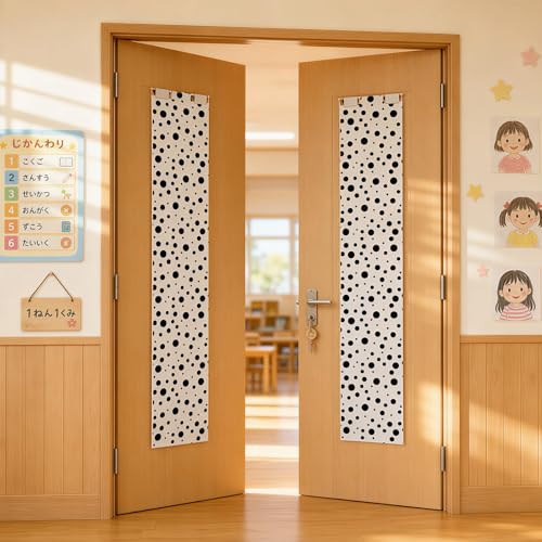 Black and White Polka Dot Door Curtains - Set of 2, 8x43 inches