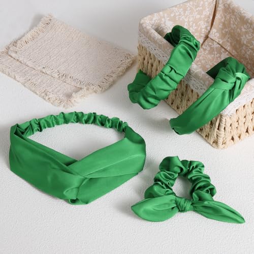 Silky Satin Hair Accessories Set - No Damage Scrunchies & Bows for Women