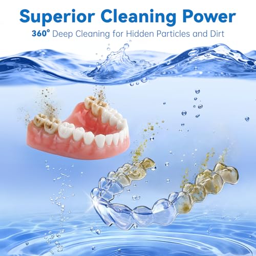 Doporro Ultrasonic Retainer Cleaner - 42kHz Deep Clean for Dentures & Aligners