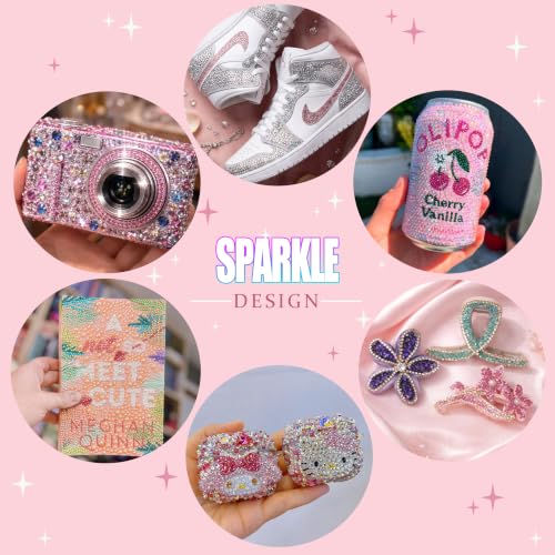36,000 Pcs 3mm Flatback Rhinestone Kit with B7000 Glue and Precision Tools