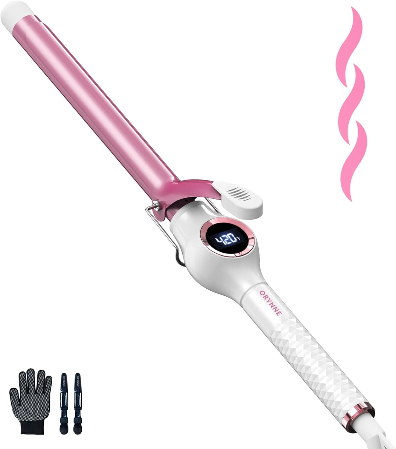 Titanium Curling Iron - 2 Inch Extra-Long Barrel for Long Hair | 12 Heat Settings, Auto-Off, Dual Voltage
