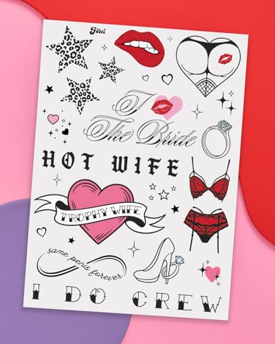 Bachelorette Party Temporary Tattoos - Cheeky Designs Set