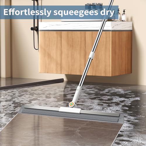 Gleynest 2-in-1 Floor Squeegee with 180° Rotating Head & Adjustable Handle