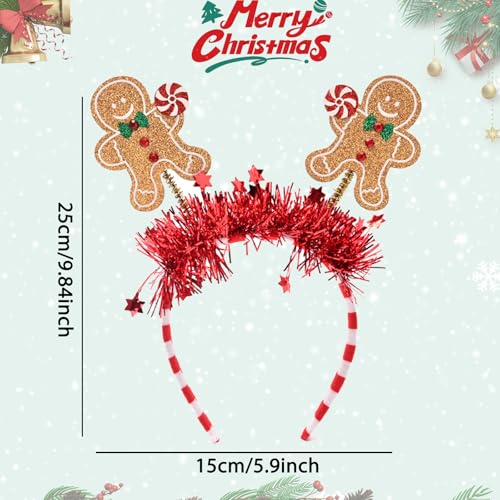 Gingerbread Man Christmas Headband for Women & Girls - Holiday Party Accessory - ZEYER