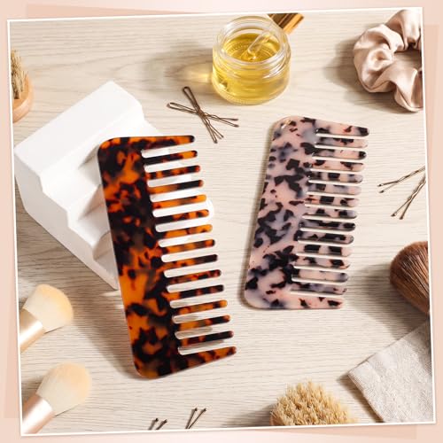 Wide Tooth Detangling Comb Set for Thick & Curly Hair - 2 Pack