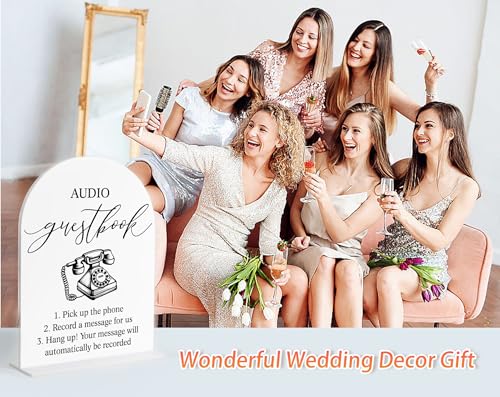 Elegant White Arch Acrylic Wedding Sign for Guest Book