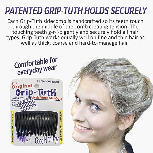 Good Hair Days Grip-Tuth Shorty Comb - Secure Hold for Fine Hair