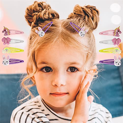 Unicorn Butterfly Rabbit Hair Clips Set for Girls - 8 Pcs