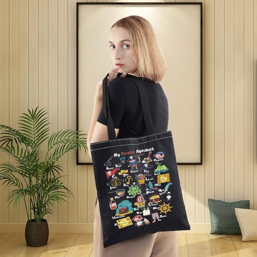 My Pirate A-Z Alphabet Tote Bag - LEVLO Pirate Quote Gift