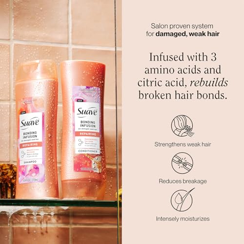 Suave Bonding Infusion Shampoo and Conditioner Set for Damaged Hair