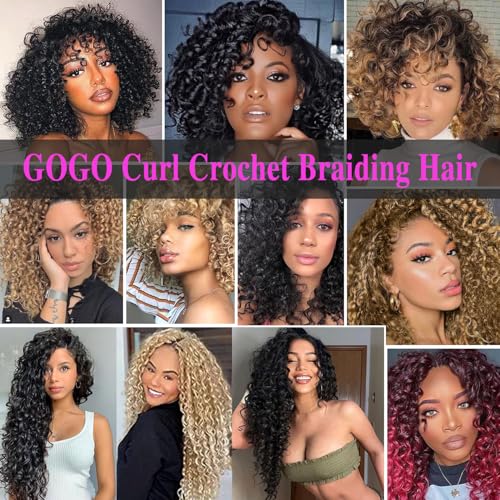 Pre Looped GoGo Curl Crochet Hair 10 Inch 1B/Grey - 8 Packs