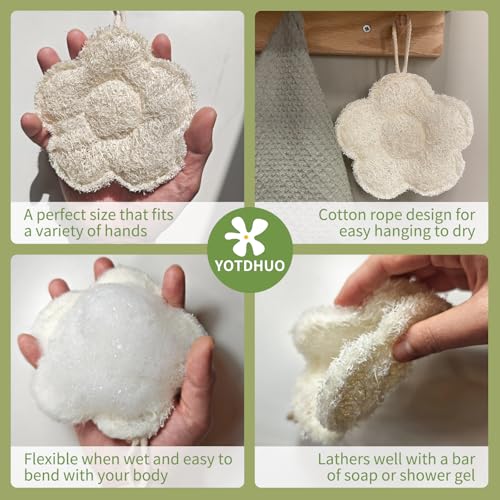 Travel Loofah Sponge - 100% Egyptian Exfoliating Bath Accessory (2 Pack)