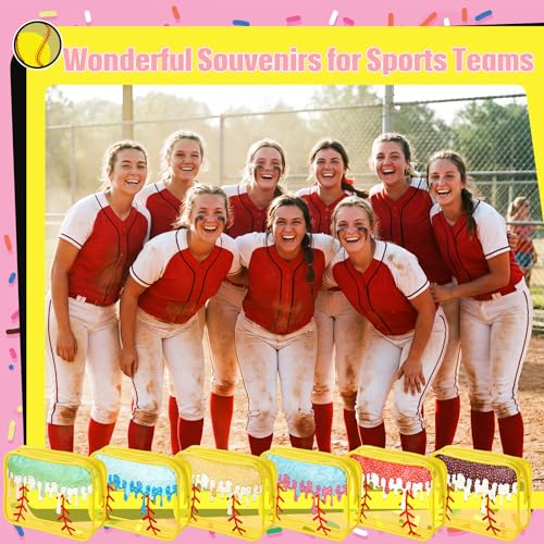 12 Pcs Ice Cream Drip Softball Clear Cosmetic Bags - Waterproof Pouch