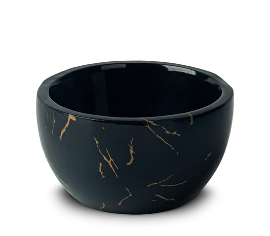 dgudgu Marbled Shaving Mug - Black Resin Shave Cream & Soap Bowl - Cup