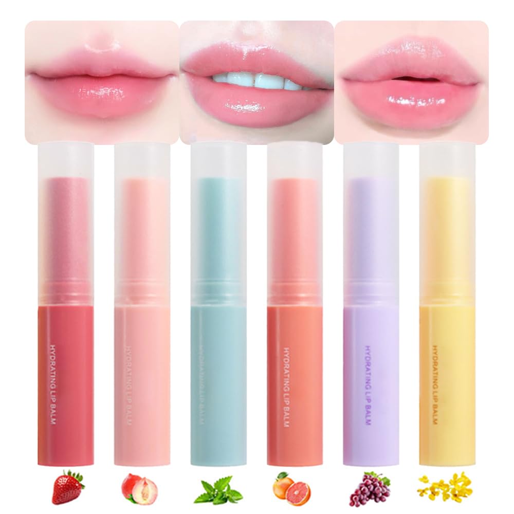 Peach Color Changing Lipstick - Long Lasting Waterproof Lip Stain | Moisturizing Lip Balm Set (6 Pcs)