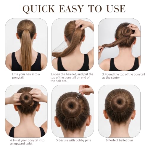 Zonon 50Pcs Hair Nets with 40Pcs U Shaped Pins for Ballet