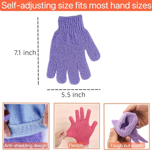 12 Pack Exfoliating Bath Gloves - Deep Scrub Shower Mitts