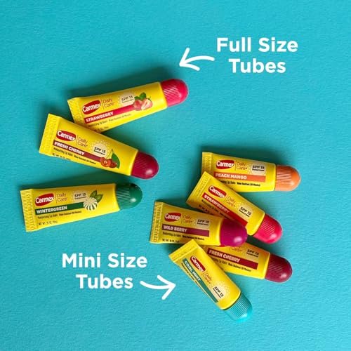 Carmex Daily Care Moisturizing Lip Balm Variety Pack, 8 Count (3 Tubes, 5 Minis)